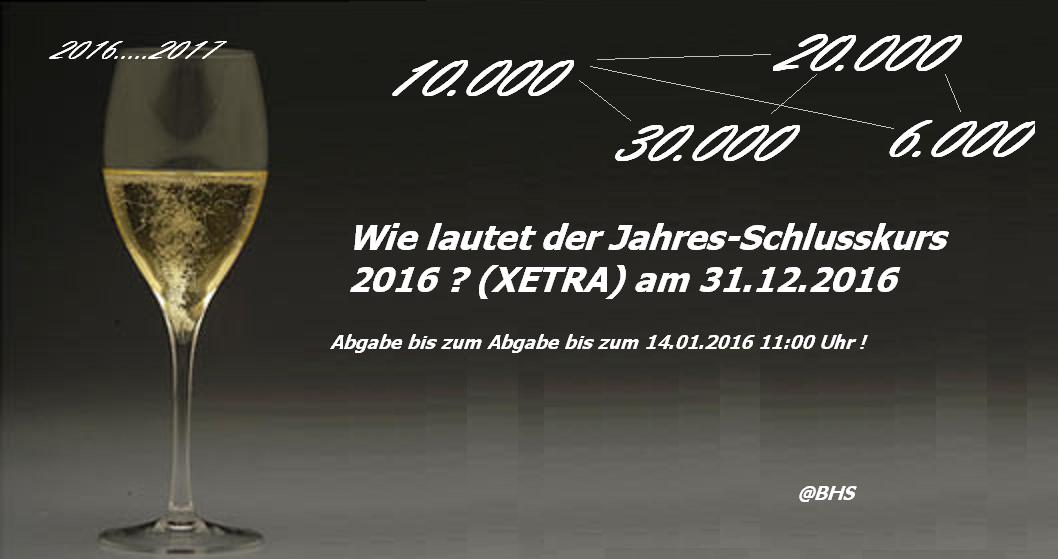 Wie lautet der Jahres-Schlusskurs 2016 ? (XETRA) 873900