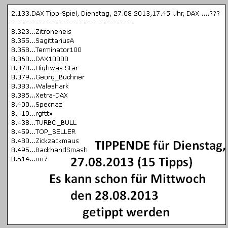 2.133.DAX Tipp-Spiel, Dienstag 638257