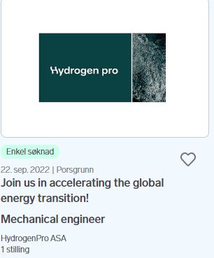 HydrogenPro der Player für Clean Energy, Norwegen 1336332