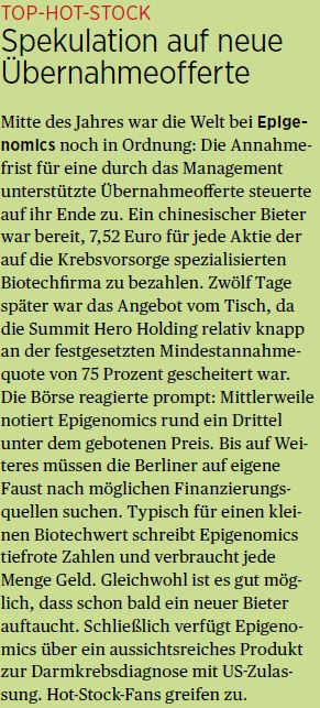 Epigenomics auf dem Weg zur FDA Zulassung?! 1005160