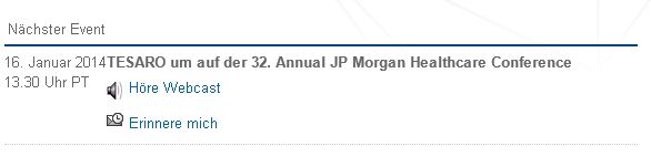 Tesaro INC A1J0WH 682956