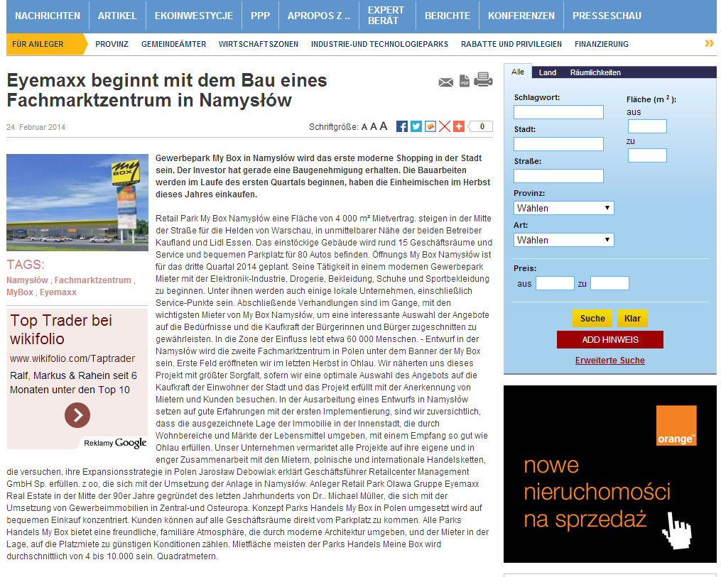 Eyemaxx Real Estate - Marktführer in Osteuropa 698343