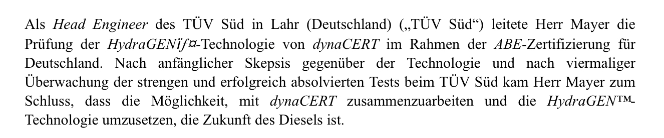 Nachrüsteinheit für saubere Dieselverbrennung 1136318