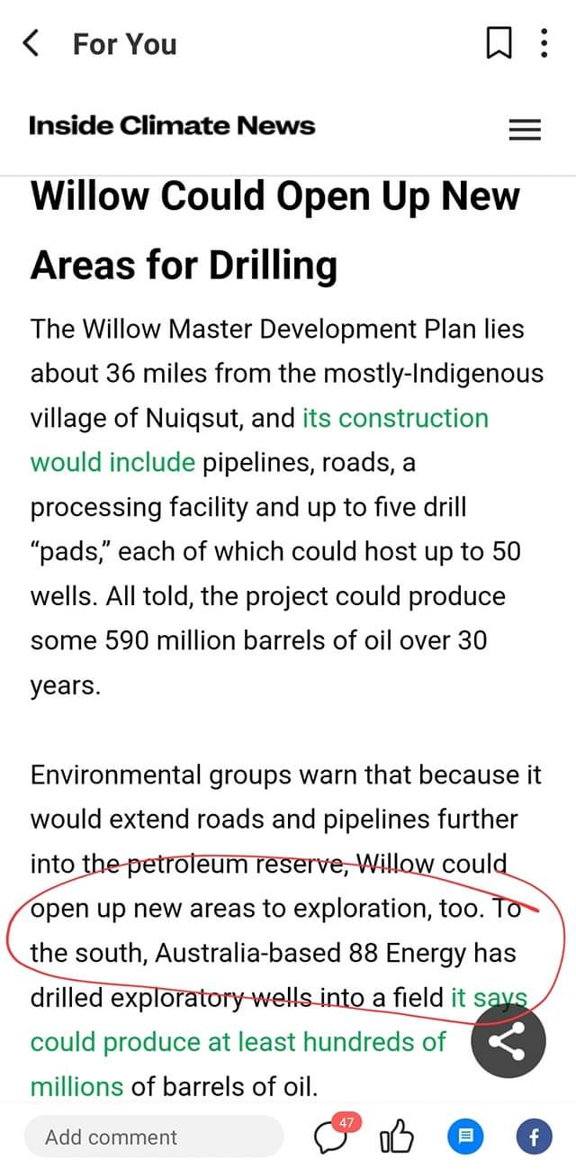 Öl-Projekt 88 Energy Project in der heißen Phase 1295498