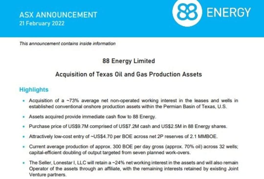 Öl-Projekt 88 Energy Project in der heißen Phase 1300596