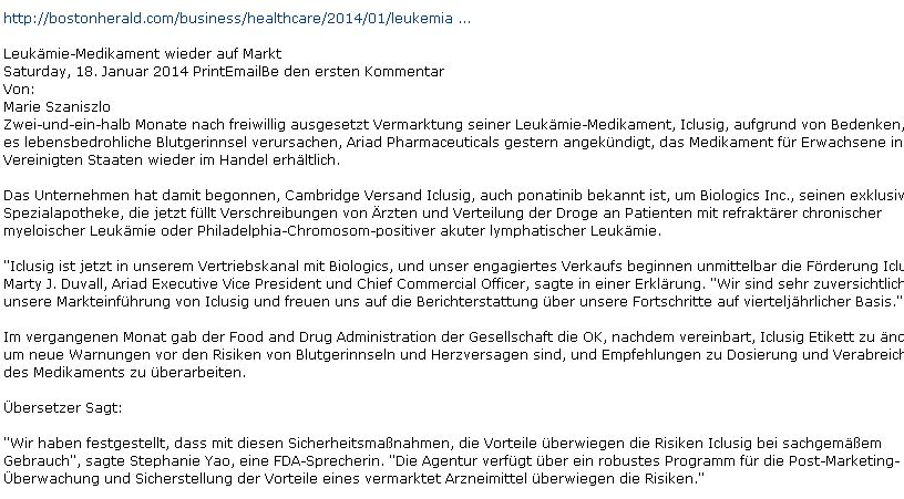 Ariad Pharma on the Top 683952