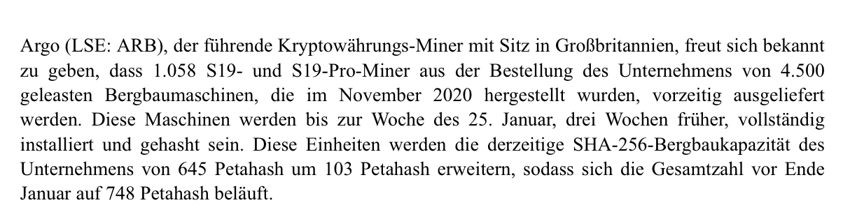 ARGO Blockchain 1000% Chance für 2021 1226385