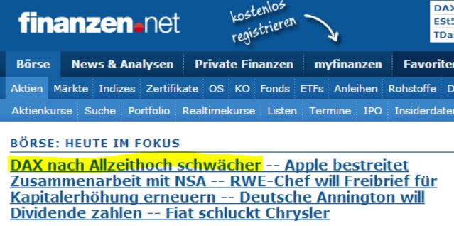 DAX 2014 strong long! Spiel mit offenen Karten! 678172