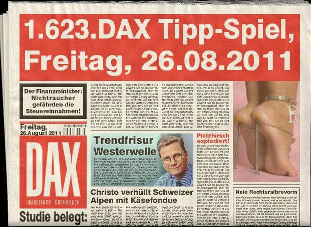 1.623.DAX Tipp-Spiel, Freitag, 26.08.2011 431946