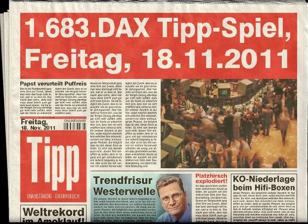 1.683.DAX Tipp-Spiel, Freitag, 18.11.2011 458091