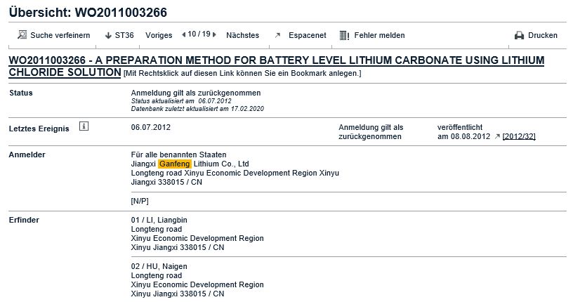 Ganfeng Lithium - Auto Batterie 1160749