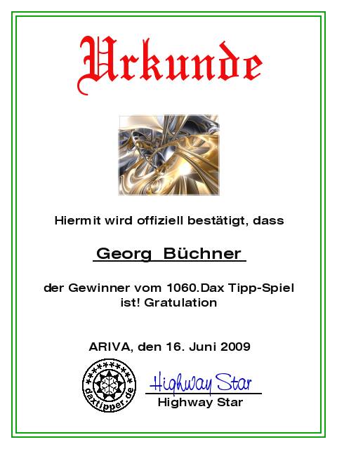 1062.DAX-Tipp-Spiel, Donnerstag 18.06.2009 239145