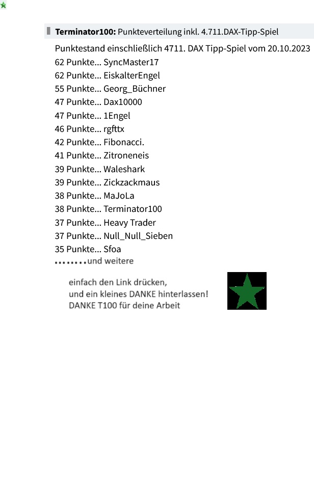 4.713.DAX Tipp-Spiel, Dienstag, 24.10.2023,17.45 H 1394838