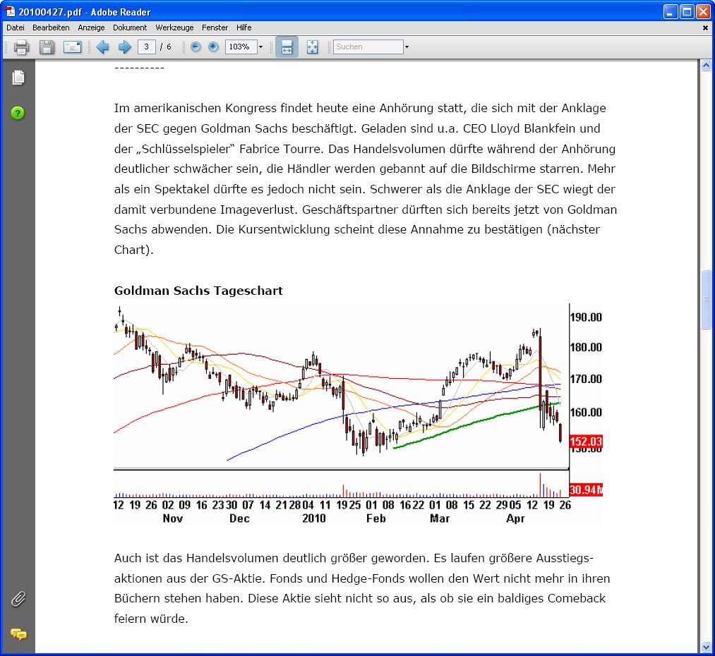 Goldman Sachs 2010 - Chancen und Risiken 315935