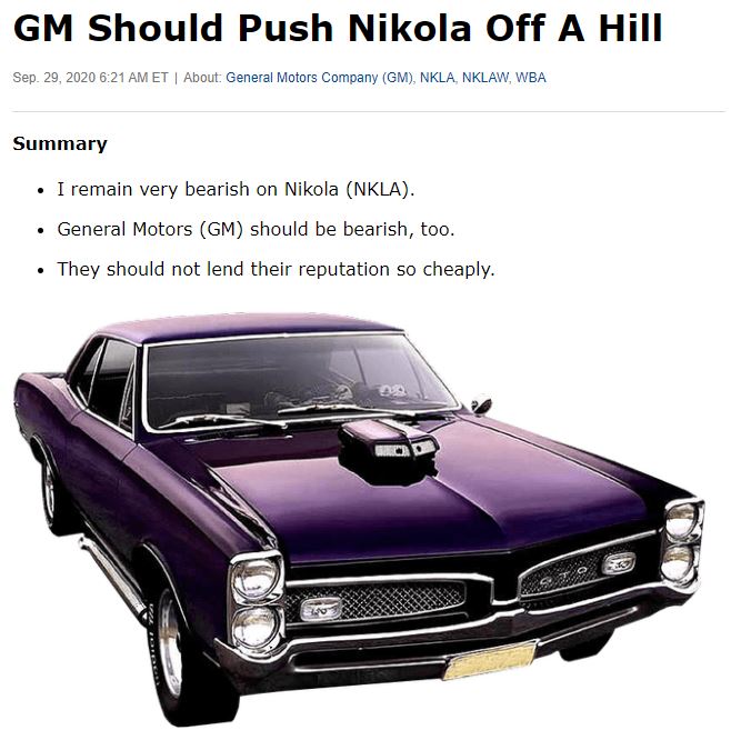 NIKOLA Corporation US6541101050 Nachfolge Thread V 1203941