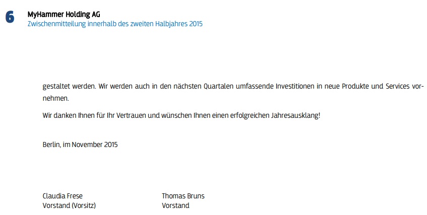 Umsatzentwicklung bei My-Hammer (Abacho) 869954