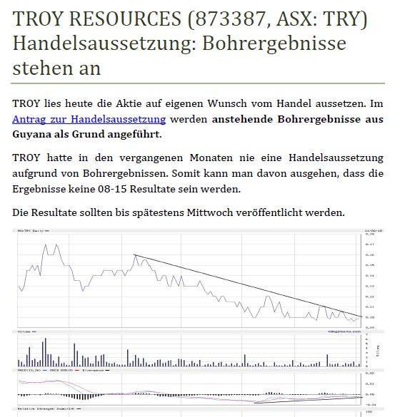 Troy Res- Top Goldproduzent Profit A$16.7 Million 1081485