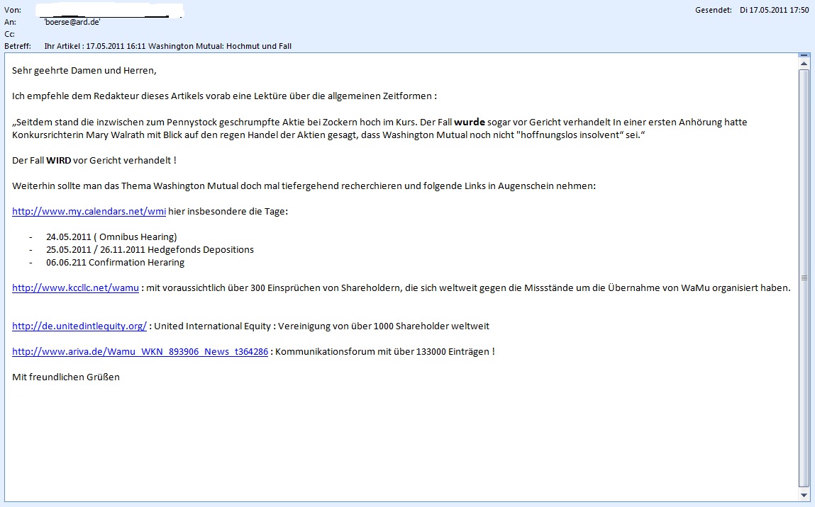 Wamu WKN 893906 News ! 404065