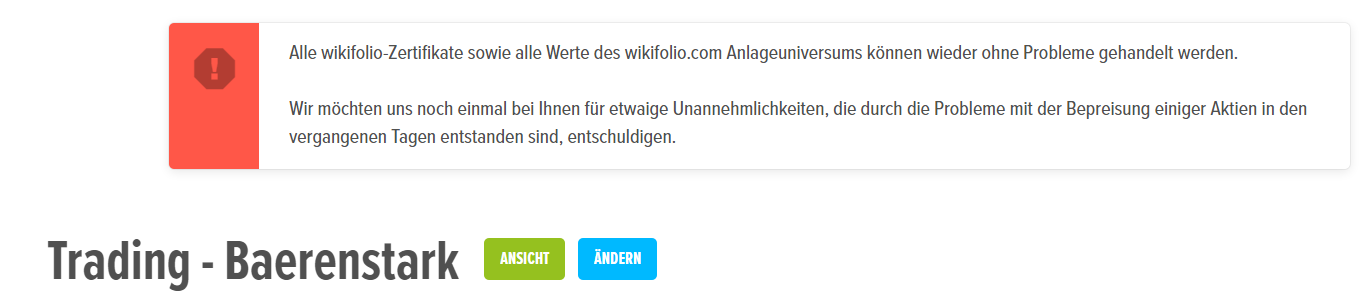 Erstauflage - wikifolio - Trading Baerenstark 976223
