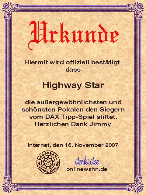 664.DAX Tipp-Spiel, Freitag, 16.11.07 131600