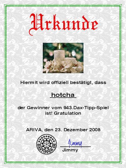 945.DAX Tipp-Spiel *Dienstag* 30.12.08, 17.45 Uhr 207586