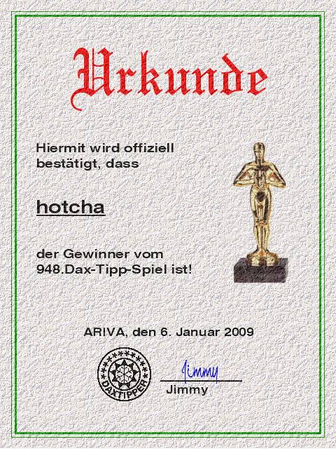 949.DAX Tipp-Spiel, Mittwoch, 07.01.09, 17.45 Uhr 208825