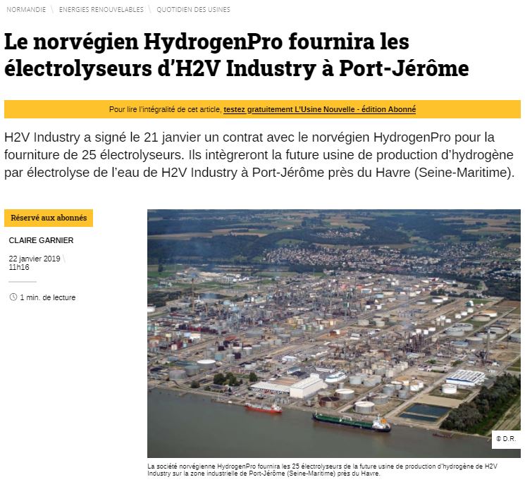 HydrogenPro der Player für Clean Energy, Norwegen 1231524