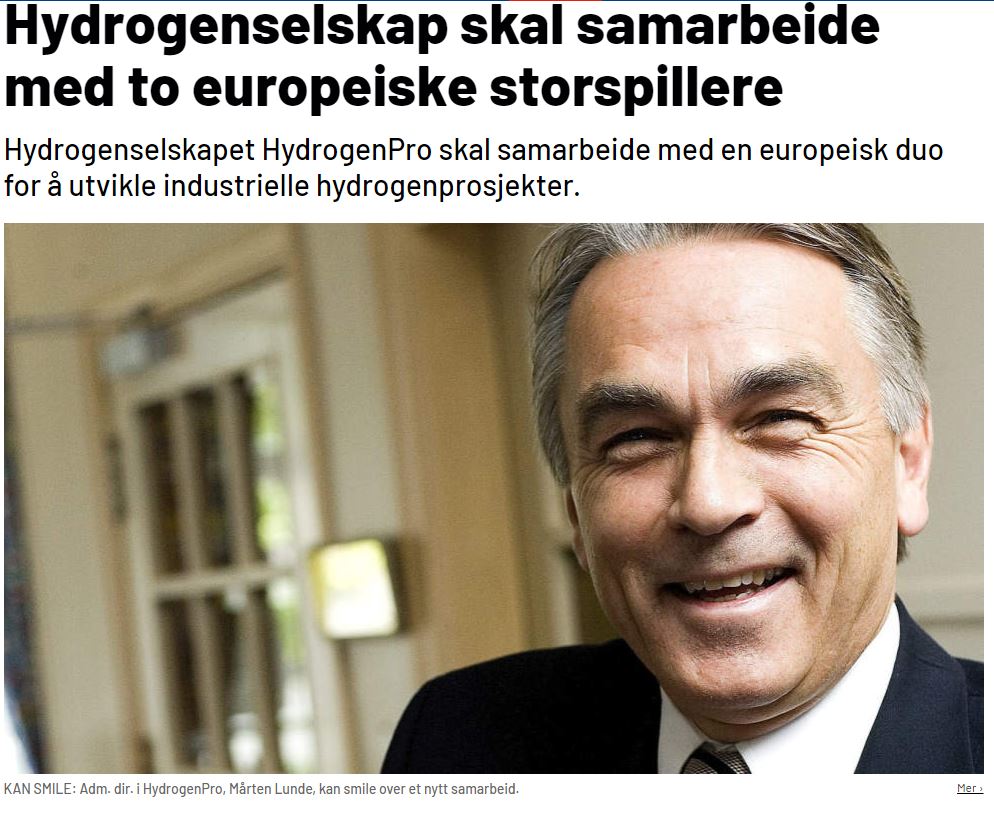 HydrogenPro der Player für Clean Energy, Norwegen 1255231