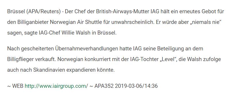 Norwegian Air Shuttle ASA 1100397