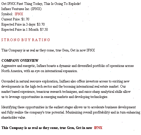 INFINEX : Was geht den hier ab ? o. T. 30606