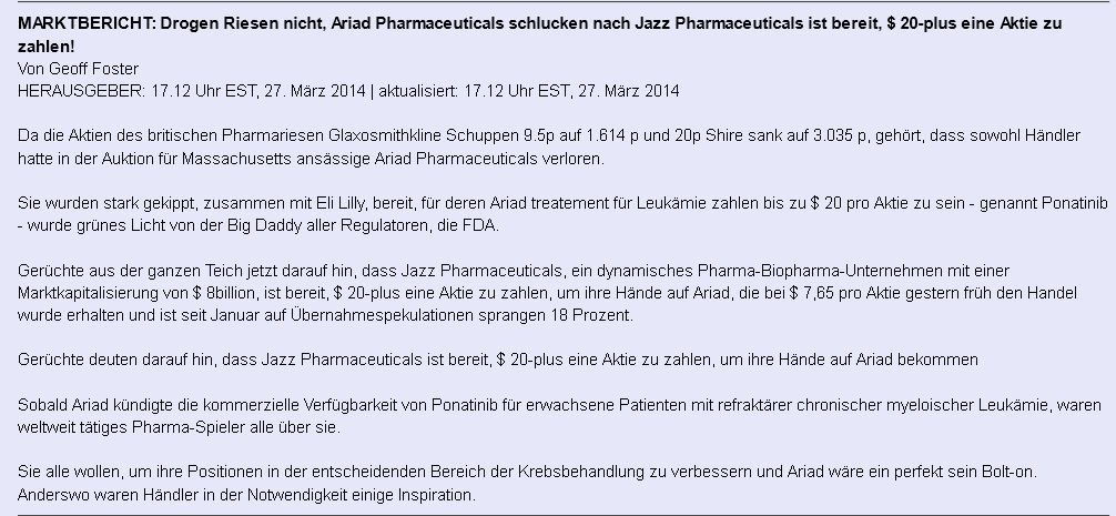 Ariad Pharma on the Top 709247
