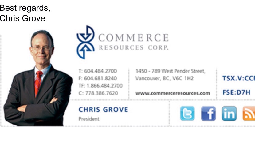 Commerce Resources Seltene Erden Niob Tantal 1034519