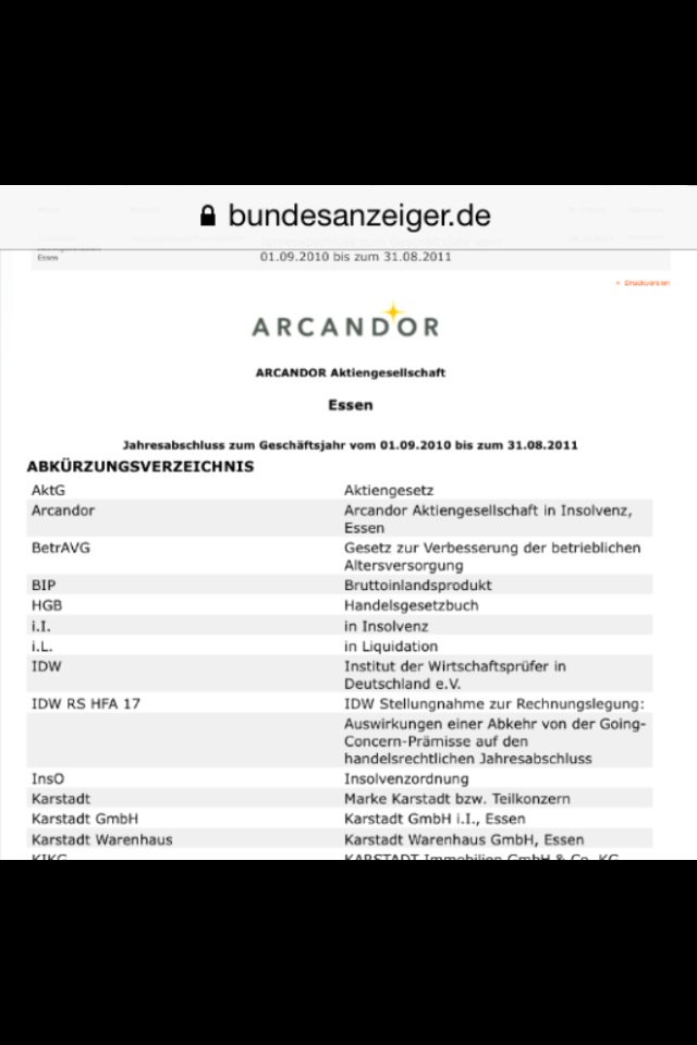 Arcandor AG nach der Insolvenz 1041227
