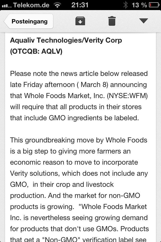 AquaLiv Technologies geht durch die Decke 586152