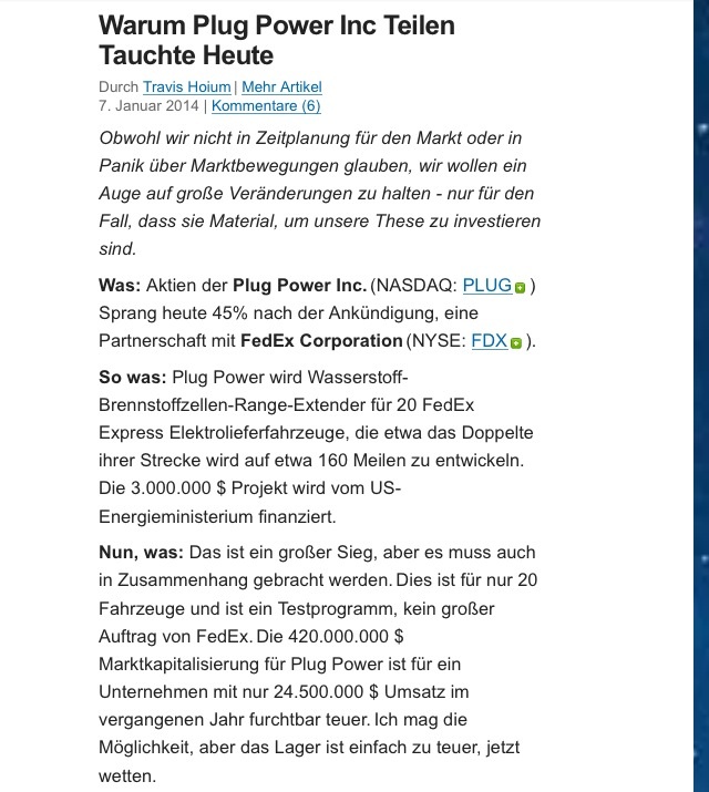 Plug Power - Brennstoffzellen 681850