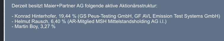 Maier und Partner AG WKN A1MMCY die 1000% Rallye? 705536