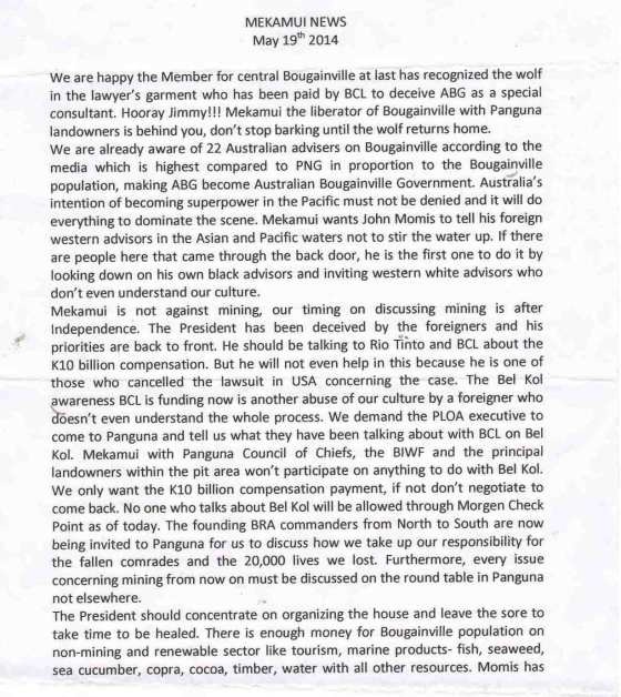 Trading Bougainville Copper (ADRs) 867948 726780