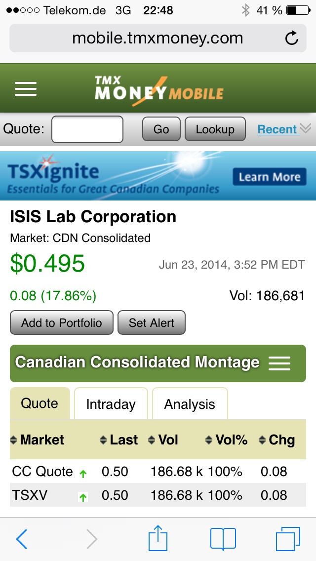 Hat ISIS LAB CORP. das Potential für Größe? 735001