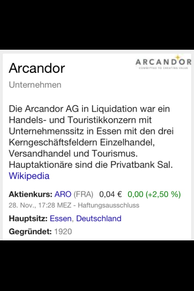 Arcandor AG nach der Insolvenz 777759