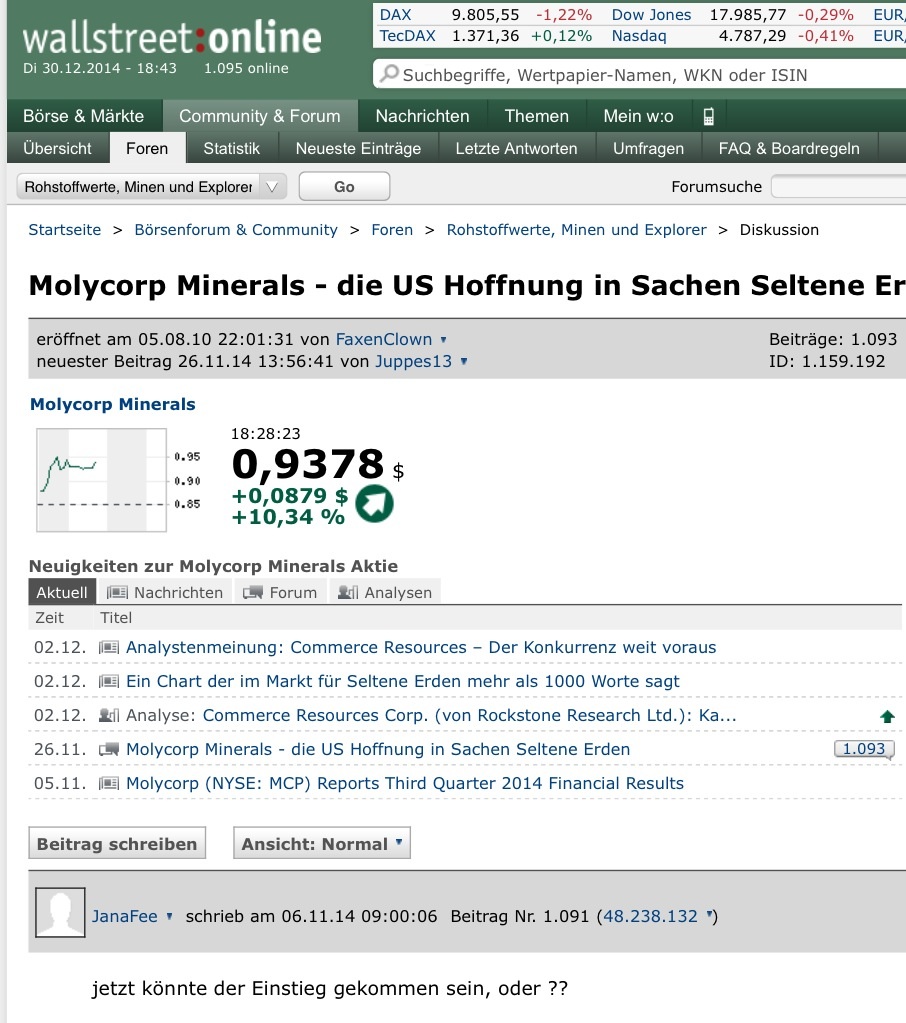 COMMERCE RESOURCES (€ 0,208) 785568