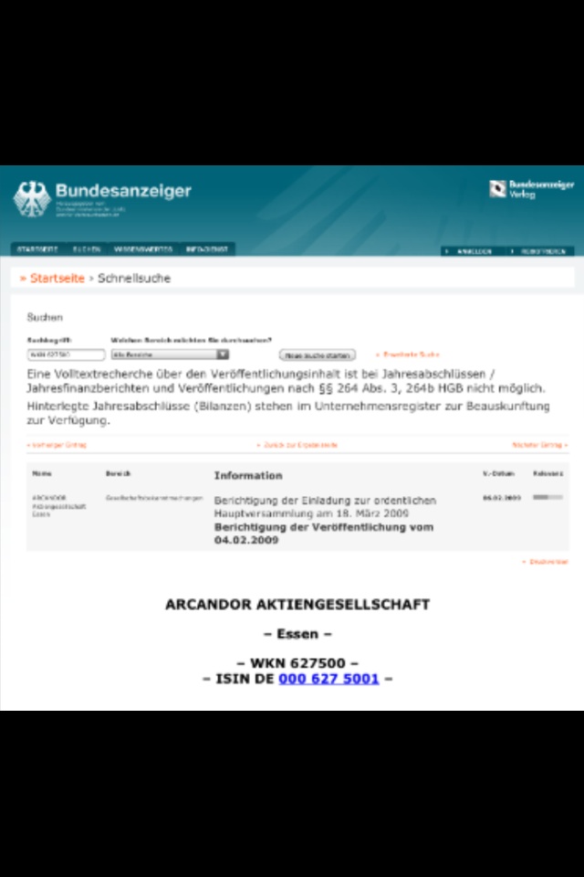 Arcandor AG nach der Insolvenz 786029