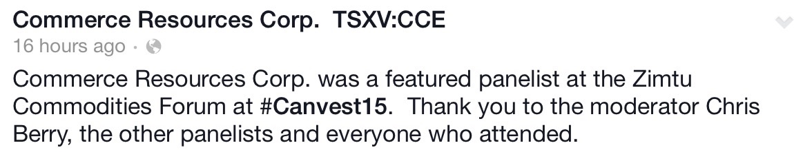 COMMERCE RESOURCES (€ 0,208) 829782