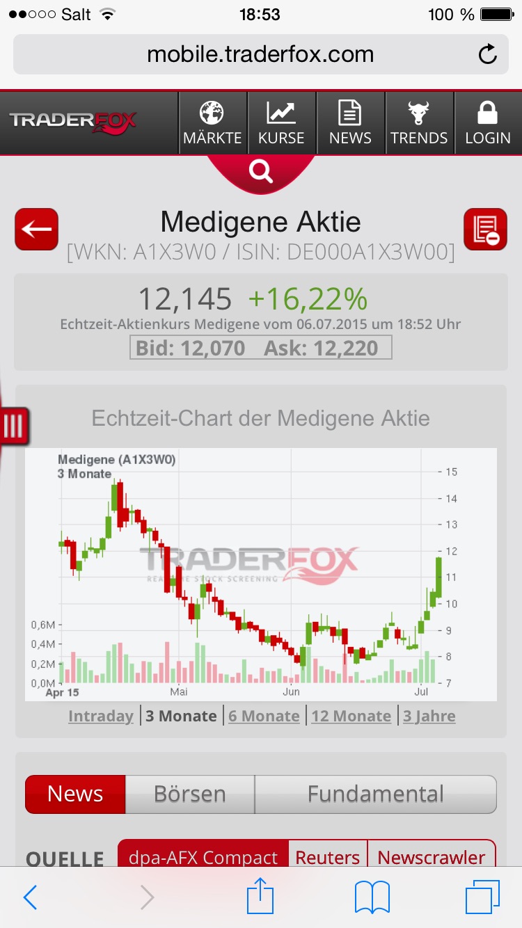 Medigene - Sachliche und fachliche Beiträge 838781