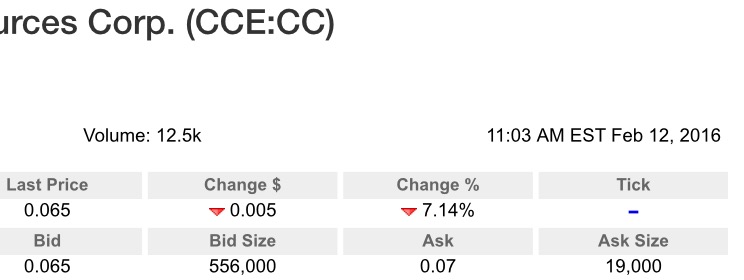 COMMERCE RESOURCES (€ 0,208) 893631