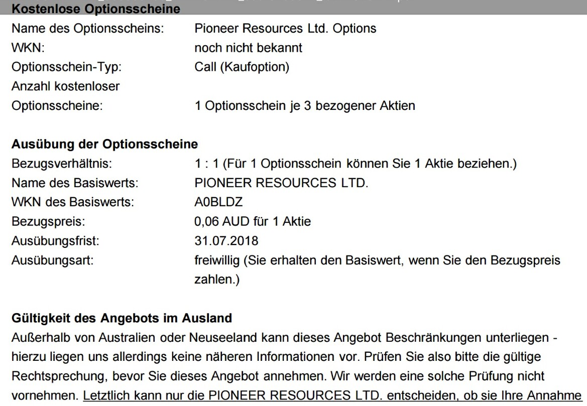 PIONEER RES 20m at 4.08g/t Au 924256