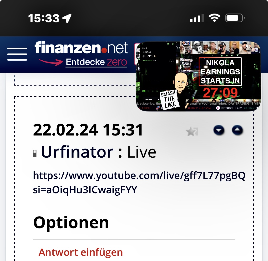 NIKOLA Corporation US6541101050 Nachfolge Thread V 1415660