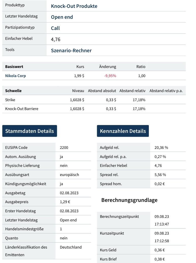 NIKOLA Corporation US6541101050 Nachfolge Thread V 1385277