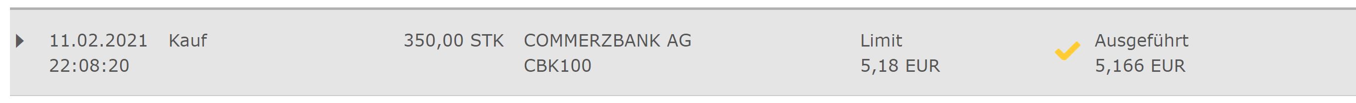 COMMERZBANK kaufen Kz. 28 € 1232877