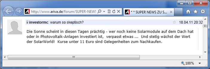 ** News zu SolarWorld ** (SPAM-FREE) 523161