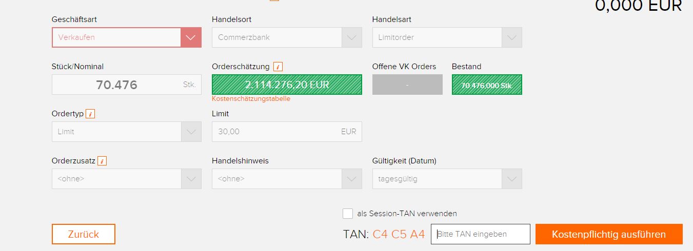 COMMERZBANK kaufen Kz. 28 € 1105921